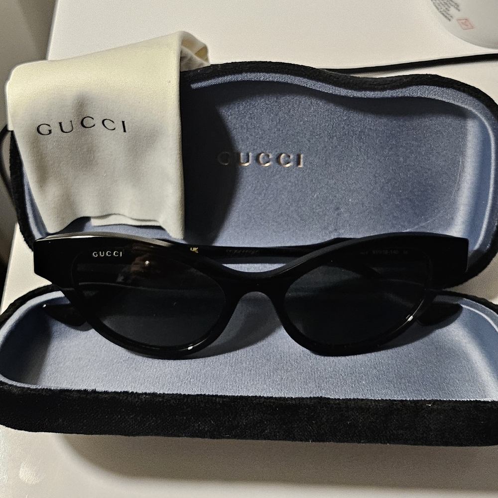 Gucci 1298S black rhinestone cat eye sunglasses
